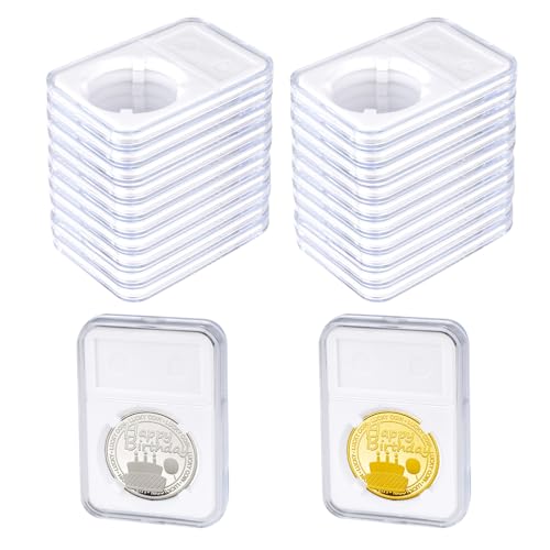 Display para Monedas Transparente 22 Piezas 3.3x2.3x0.3 pulg