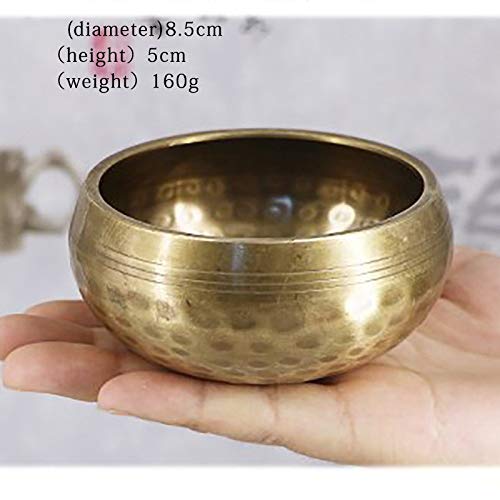 Mosiężna Chime Brązowa Qing Budda Dźwięk Misa Nepal Tybet Chant Joga Medytacja Miska Rękodzieło Mosiądz Misa dźwiękowa (8,5 cm)
