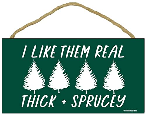 Lustiges Holzschild "I Like The Real Thick And Sprucey", 29,2 x 15,2 cm Cover