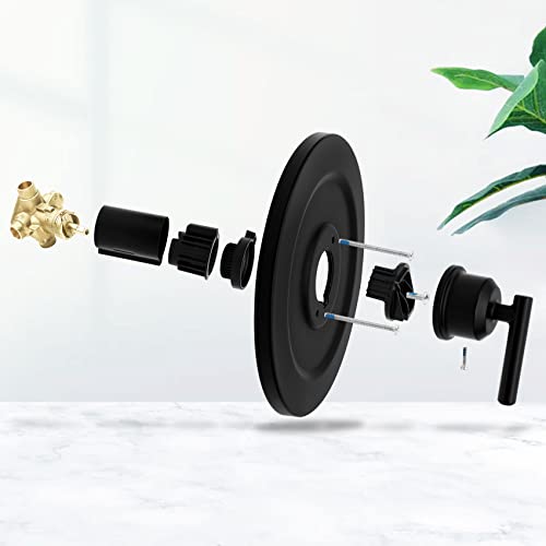 Kit de grifería para ducha T2902EPBL Negro Mate con cabezal y manija | Acabado negro mate, compatible con kit de grifería Moen (válvula 2510 no incluida), instalación fácil para actualización de ducha miniatura 3