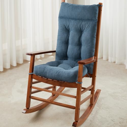 WEOAVRY Rocking Chair Cushions Outdoor & Indoor, Patio Glide Porch Outdoor Rocking Chair Cushions Set of 2 with Ties, Seat & Back Cushion for Rocker