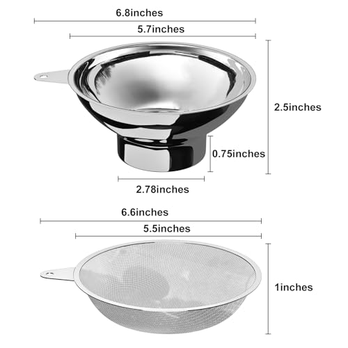 Serinar LOUDOU-B Canning Funnel With Stainless Steel Filter For Wide Mouth Mason Jars thumb #1