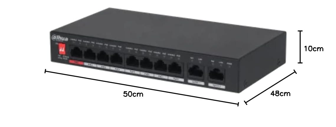 SWITCH POE PFS3010-8ET-96-V2 8 PUERTOS DAHUA