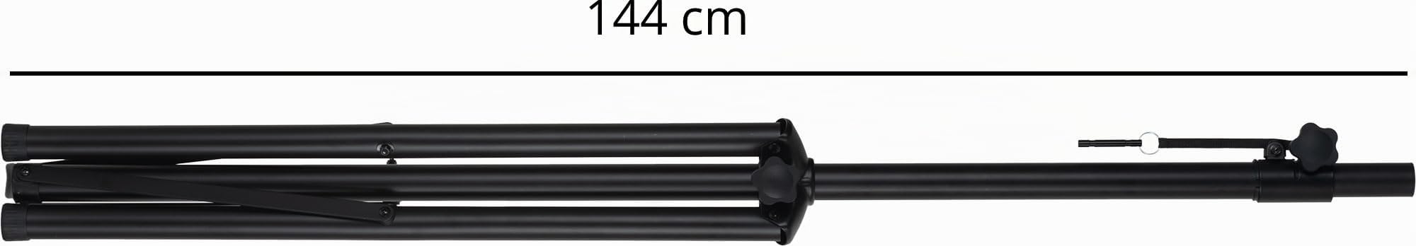 Showlite LS-270S Set Double De Trépied D'Éclairage (trépied pour enceintes solide en aluminium avec pied tripode inclus, adaptateur de trépied compatible pour 2 projecteurs) Noir
