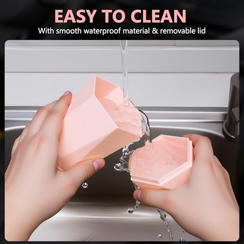 Image of Car Trash Can with Lid - 1-Pack, Interior Accessories for Vehicles, Leakproof Garbage Can with 15 Detachable Trash Bags, Multipurpose Organizers and Storage Solutions for Home and Office (Pink)