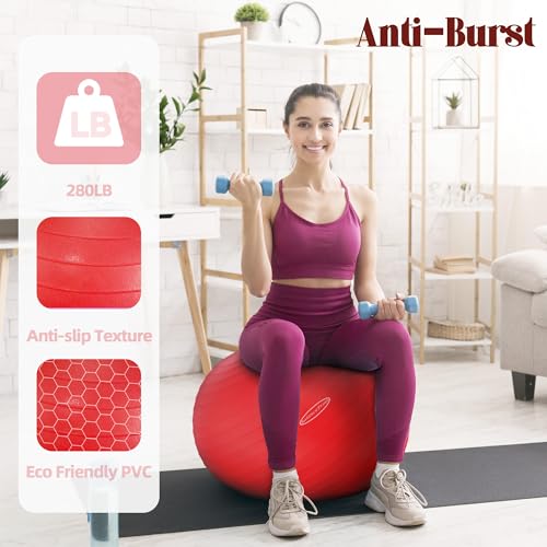 Image of BalanceFrom Anti-Burst and Slip Resistant Exercise Ball Yoga Ball Fitness Ball Birthing Ball with Quick Pump, 2,000-Pound Capacity