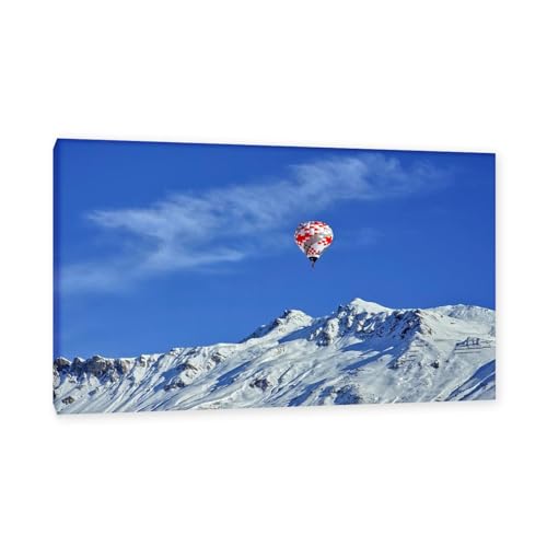 Tableau sur toile montgolfières pour déco murale de salon moderne 60x100cm