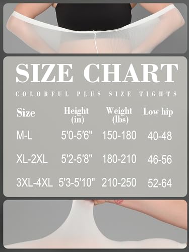 Image of HONENNA Queen Plus Size Tights Semi Opaque Control Top High Waist Stockings Nylons Pantyhose for Women 1X 2X 3X 4X 5X 6X