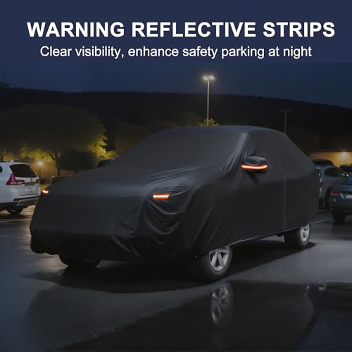 Image of X AUTOHAUX Car Cover Outdoor Waterproof Sun Rain Snow Hail Protection with Left Side Door Zipper Aluminum Film for Hyundai Tucson