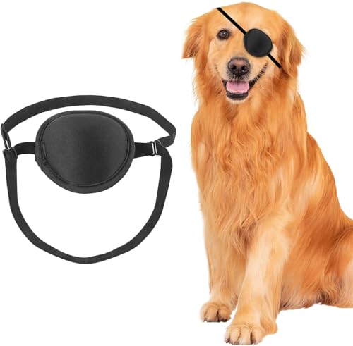 Hundeaugenklappe, Augenklappe für Hunde, Augenverletzungen nach Operationen, verstellbare weiche Augenklappe, Hundeaugenabdeckung, 1 Stück