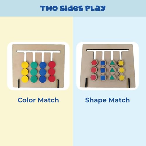 Image of PUZZL Montessori Wooden Slide Puzzle Game for Kids 3+ Years, Colour Coder & Shape Matching Toys, 35 Challenges, Birthday Gift for Kids, STEM Toys, Creative Educational Learning Toys