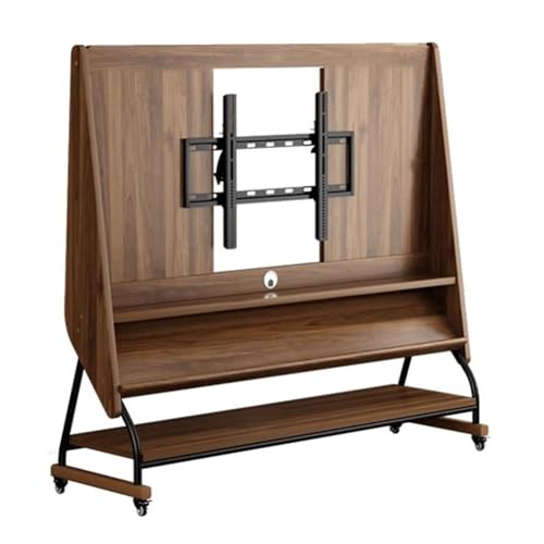 PP Vic Soporte de TV móvil con Base, Carrito de TV con Ruedas para Consola Multimedia,Soporte de Esquina de Madera para Monitor con Estante,monitores Planos LCD/LED Oficina,26 to 50 Inch