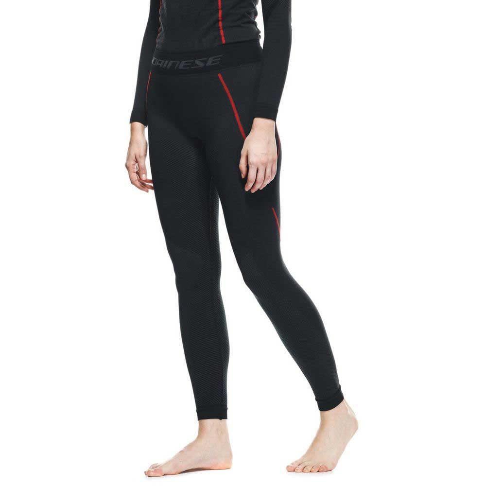 Dainese Thermo Pants Lady, Motorbike Thermal Base Layer Pants, Women, Black/Red, XS/S