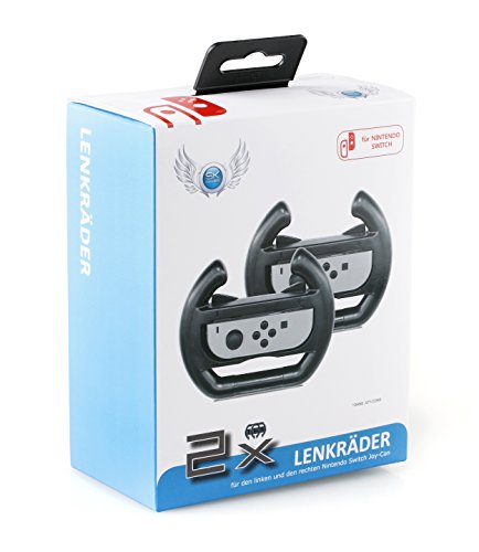 SKGAMES Lenkrad für Nintendo Switch Joy-Con Controller / 2 Stück/Schwarz