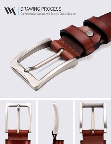 WOLFANT 1.5" Full Grain Leather Belt for Men,100% Italian Real Solid Leather2