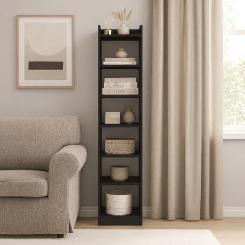 Image of Callas 7 Layer Multipurpose Engineered Wood Bookcase | Storage Organizer for Adults & Kids | Multi-Purpose Shelf for Books, Toys & Home Office Use (BR-07-Black)