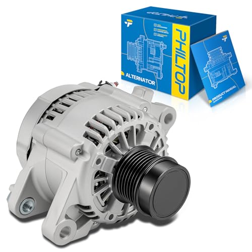 Image of PHILTOP Alternator Compatible with Toyota Tacoma 2007-2016 2.7L High Amp Alternators Replace 11354N 12V 80Amp CW SD7 7-Groove Pulley | Replacement OE 11354N