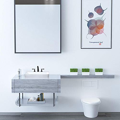 Aquaterior 23\" Rectangle Drop in Bathroom Sink White Ceramic Above Counter Semi Recessed Vessel Sink with Pop Up Drain
