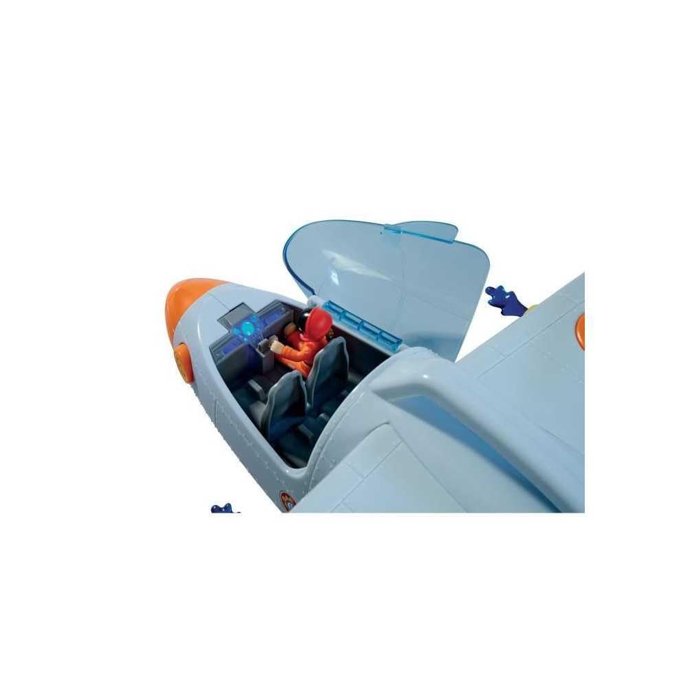 Simba 109252615038 Strażak Sam Samolot ratunkowy światło, dźwięk, strzela i posiada wiele funkcji, 42 cm