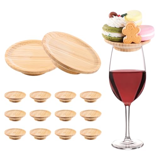 WSICSE 12 Pcs Wine Glass Charcuterie Toppers 4 Inch Natural