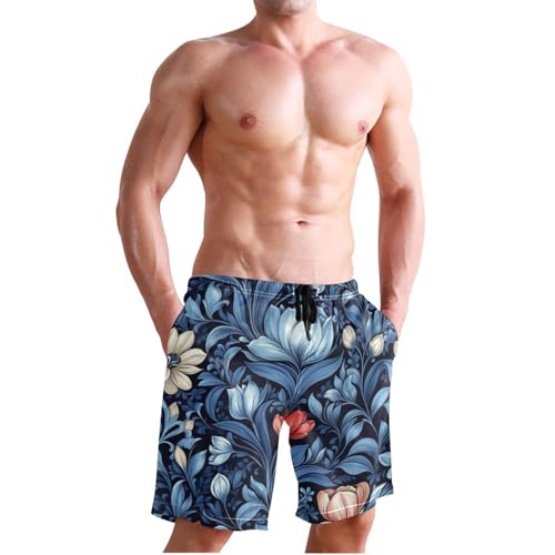 Mens Swim Trunks with Mesh Quick Dry Beach Shorts with Pockets 4 Way Stretch Bathing Board Swimwear4