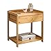 Tables de Chevet de Style Nordique à la Mode Table d'appoint en Bambou de qualité, tiroirs de Rangement Compartiment de Rangement Ouvert Facile à Assembler Couleur du Bois
