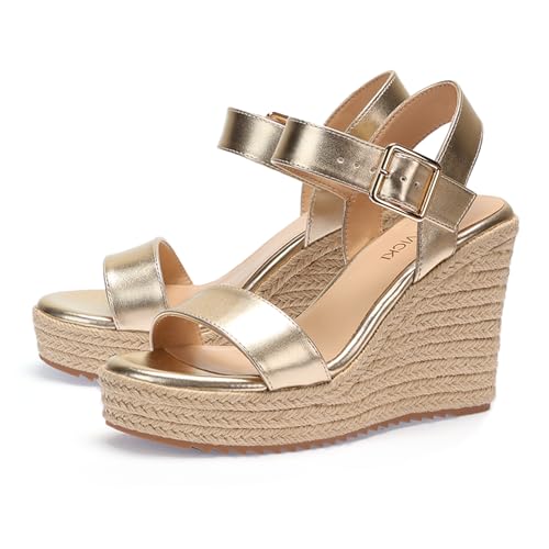 Image of VICKI.VICKI Women's Platform Sandals Wedge Ankle Strap Open Toe Sandals
