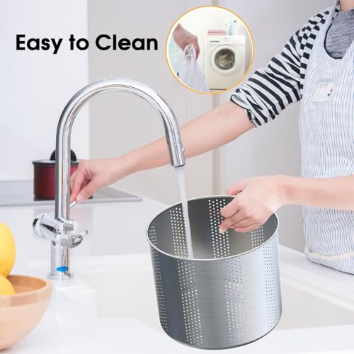 Image of Manual Cheese Press, 1.6 Gallon Heavy Duty Food Press for Cheese, Tofu & Vegetable Dehydration - Stainless Steel Basket Herb & Tincture Press with Filter Bags, Not for Hard Fruits