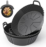 3Pack Silicone Air Fryer Liners 4-5.3QT, Ninja AF101C AF100C & AF161 Linge de silicone, réutilisable Air Fryer Accessoires Linges de qualité alimentaire, Compatible avec Ninja, COSORI, Tefal, Ours, Chef