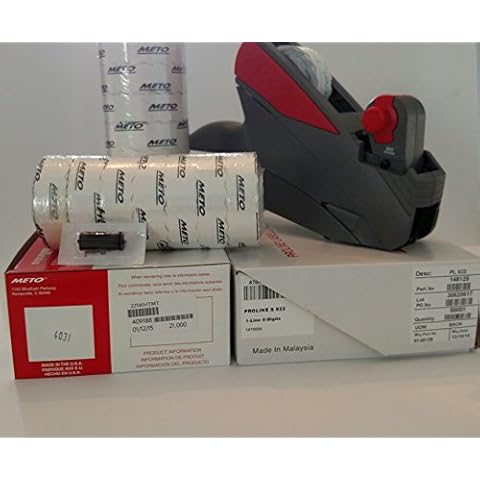 Meto 8.22 Price Label Gun, Value Pack, Price Gun, Box White Labels, Ink Roller Cover
