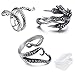 Produktbild PPX 3 Stücke Einstellbare Punk Rock Schlange Ring und Dragon Claw Ring und Krake Form Ringe für Männer Frauen Vintage Ringe Set mit box