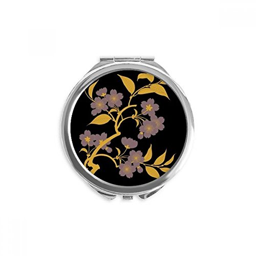 Miroir peinture culture japonaise noir avec finition florale haut de gamme