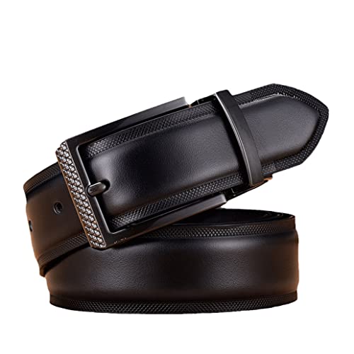 Ceinture classique en cuir de vache keusyoi homme 105cm ceinturon noir élégant ajustable