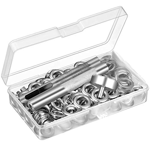 Uubaar 100 sets grommet kit, thickened grommets eyelets 1/4 inch,…