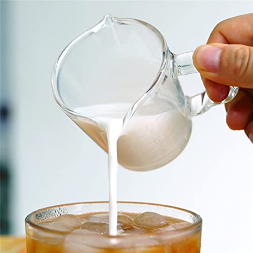 OMIDM Salsera 70ml 2.5oz Espresso Tiro Gafas Leche Jarra con Escalas Jarra de café Doble caños espesados Taza de café… - Imagen 7