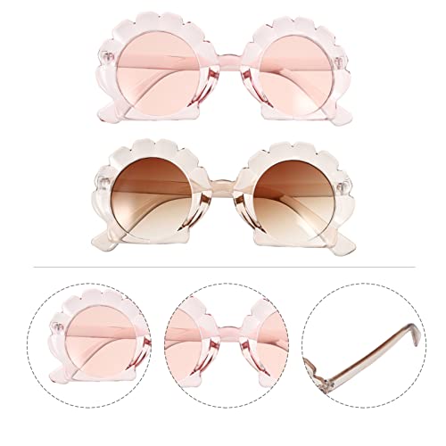 Homoyoyo 2pairs Shellshell Sunglasses for Boys and Girls Boys and Girls Fashionable and Comfortable for Summer Beach2