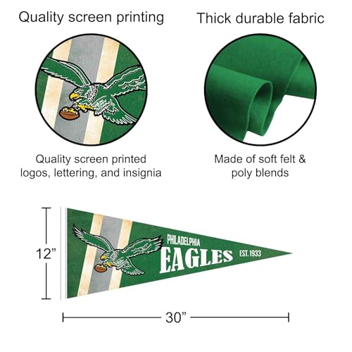 Image of Philadelphia Eagles Throwback Vintage Retro Pennant Flag