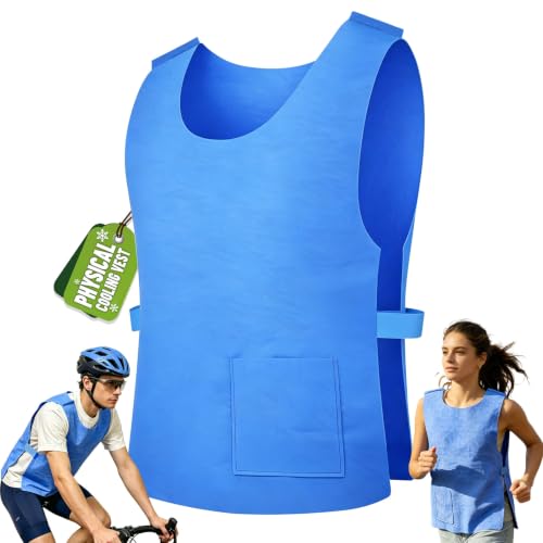Cooling Ice Vest for Men and Women - 230g Lightweight Water Activated PVA Evaporative Cooling Vest for Hot Weather | Adjustable Fit for Outdoor Work, Sports & Daily Comfort (Blue)
