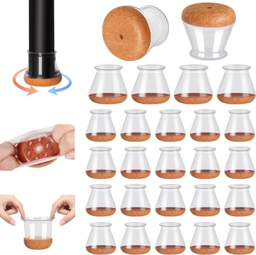Image of Chair Leg Floor Protectors,Furniture Felt Pads Silicone Covers caps for Chairs,Non-Slip Bottom Furniture Leg Capsfor Hardwood Floors,Avoid Scratching and Reduce Noise(L,16 PCS)