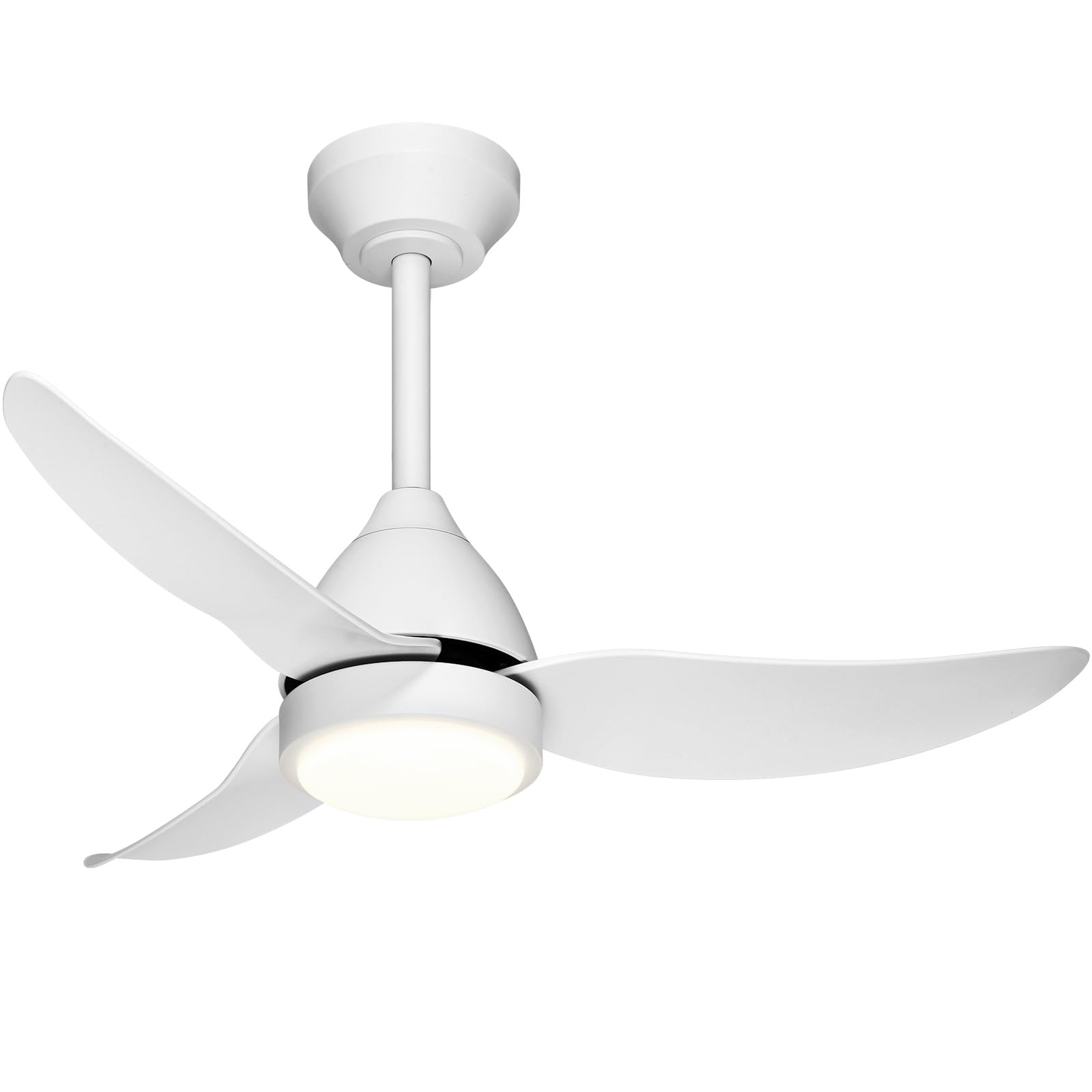 Photo 1 of 36 Inch White Ceiling Fan with Light, Mini Ceiling Fan with Remote, Modern 3 Blade Ceiling Fan with Memory Lighting DC Motor Reversible Quiet for Small Room Bedroom Living Patio