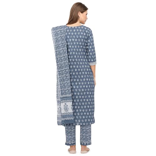 Image of MIRCHI FASHION Women's Straight Fit Cotton Kurta with Trouser Pants and Dupatta