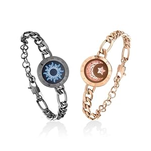 TOTWOO Touch Bracelets for Couples, Vibration & Light up for Love Couples Long Distance Relationship Gifts for Girlfriend Bluetooth Pairing Jewelry