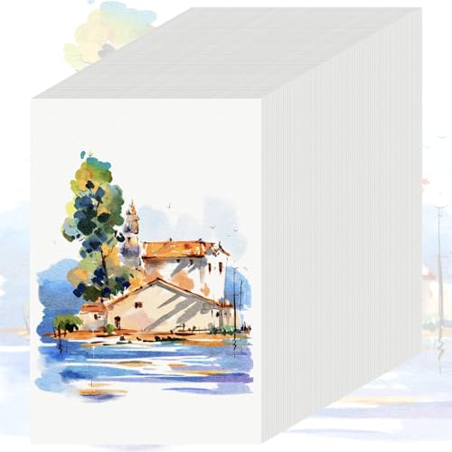 105 Sheets Watercolor Paper 9x12 Cold Press Watercolor Paper Bulk 140 LB/300 GSM Water Color Paper 9x12 Art Supplies for Kids Adults Watercolor Paper Pad for Painting Sketching Acrylic Gouache