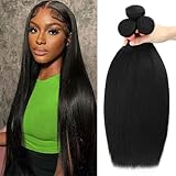 12A Human Hair Bundles 22 24 26 Inch Straight Human Hair 3 Bundles Brazilian Virgin Hair Straight Weave Human Hair Extensions Natural Color