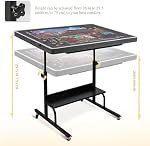 Tektalk 1500 Table de puzzle en feutre avec hauteur & Réglage de l'angle, Puzzle Board avec couverture feutre & 5 Plateau de tri / tiroirs, Easel avec jambes, Enfermé avec 4 Roues à rouleaux - gris