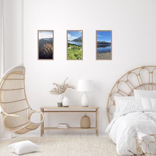Image of JCJMY 10x20 Picture Frame Rustic Brown for Wall Hanging, Wall Mounting Horizontally or Vertically, 10 x 20 Wall Gallery Poster Photo Frame with Shatter Resistant Plexiglass, Rustic Brown
