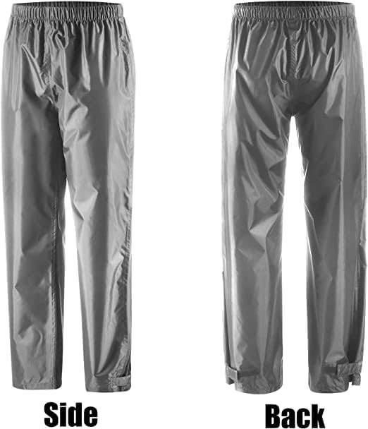 Image of Waterproof Rain Trousers, Breathable Outdoor Pants for Men and Women, Black