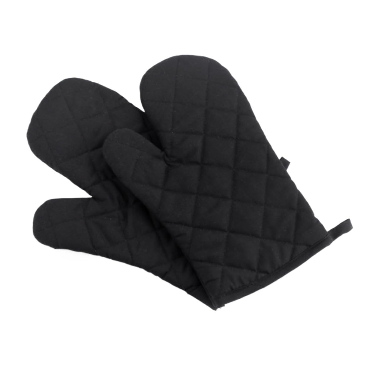 Gants de Cuisine Gants De Four en Coton Résistant À La Chaleur, Gants De Four À Micro-Ondes for La Cuisson Et Les Grillades Manique(Black)