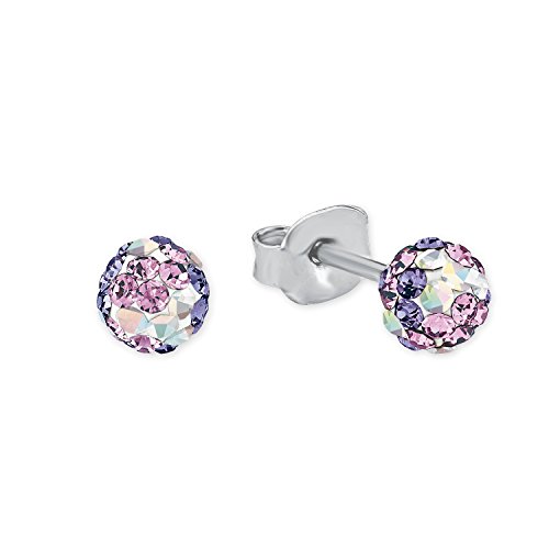 Prinzessin Lillifee Ohrstecker 925 Sterling Silber Mädchen Kinder Ohrschmuck, mit Preciosa, 0,4 cm, Multicolor, Kommt in Schmuck Geschenk Box, 2013162 Cover
