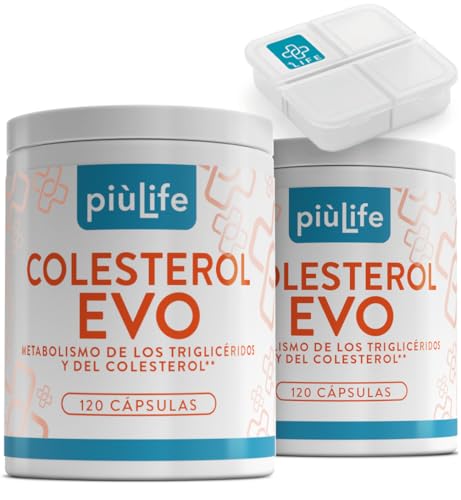 Colesterol EVO 240 Cápsulas PiùLife, Con Berberina, 2,98 mg de Monacolina K De Levadura De Arroz Rojo, Fenogreco, Astaxantina, Policosanoles, Coenzima Q10 Y B1, Suplemento Para El Bienestar
